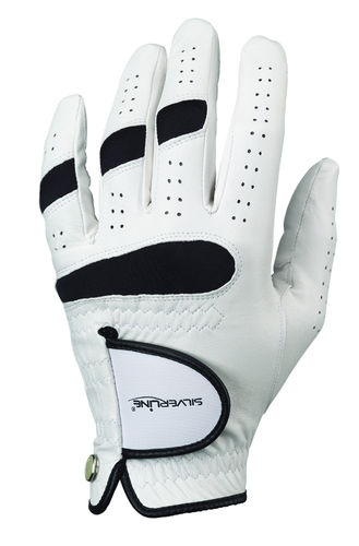 Silverline Leder Golf Handschuhe weiss / schwarz
