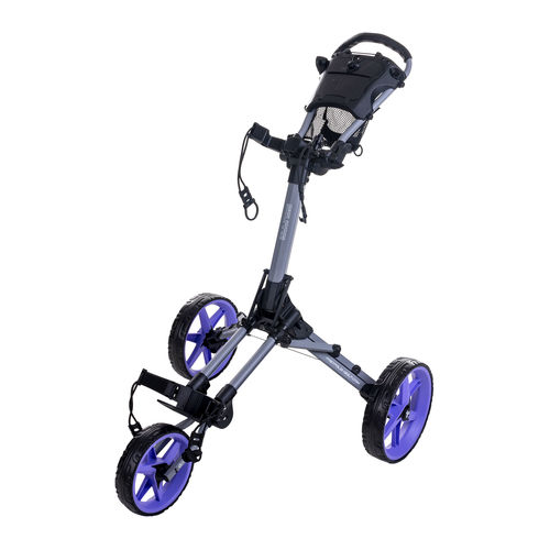 Fast Fold SQUARE Compact Trolley - grey purple